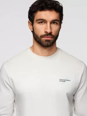 Tricou pentru bărbați OMBRE OM-LSPT-0136 ALB