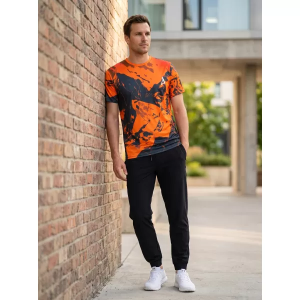  Tricou premium pentru bărbați ALTISPORT VOJ/ALM131TR01 PORTOCALIU/NEGRU 