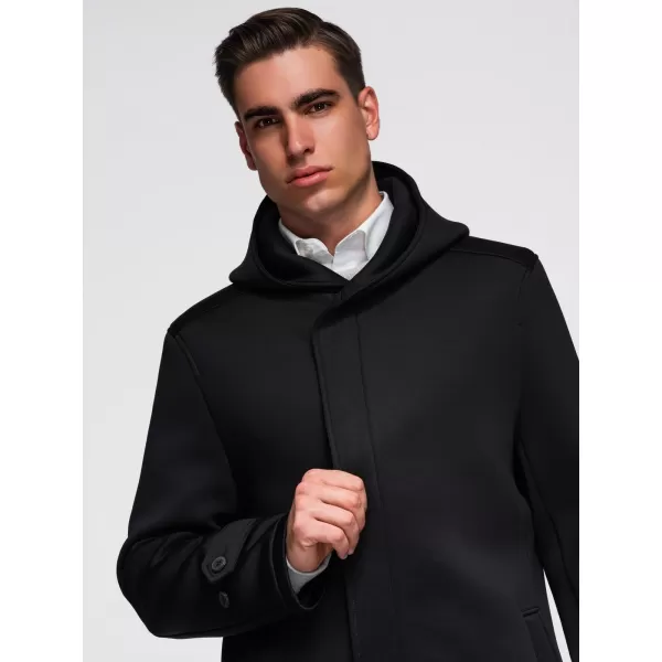  Palton pentru bărbați OMBRE OM-COLC-0144 NEGRU 