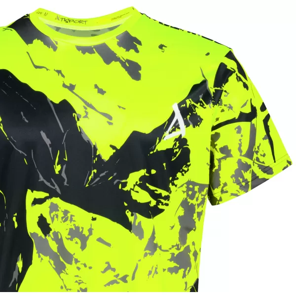  Tricou premium pentru bărbați ALTISPORT VOJ/ALM131TR01 GALBEN FLUO/NEGRU 