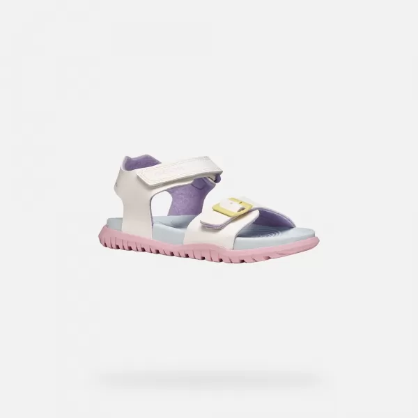  Sandale pentru fete GEOX SANDAL FUSBETTO J35HQA000BCC0653 ALB 