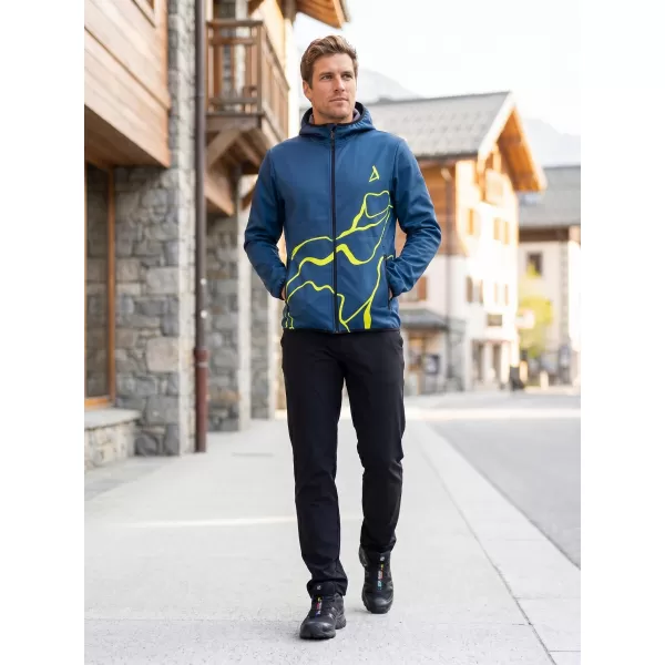  Jachetă softshell premium pentru bărbați ALTISPORT VOJ/ALM073JACK01 BLEUMARIN/GALBEN NEON 