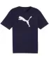 Tricou pentru bărbați PUMA TEAMRISE LOGO JERSEY COTTON 658705-06 PUMA NAVY/PUMA ALB