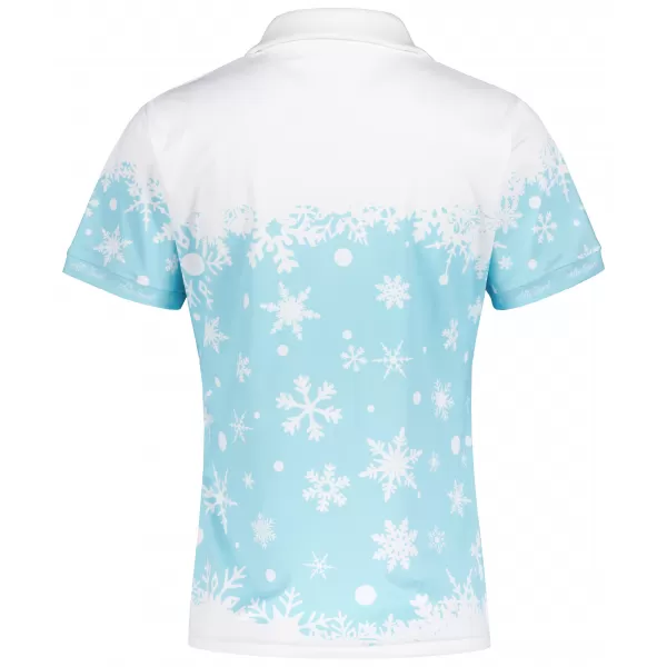  Tricou de Crăciun de damă cu guler premium ALTISPORT VOJ/ALWVN3TR05 ALBASTRU 