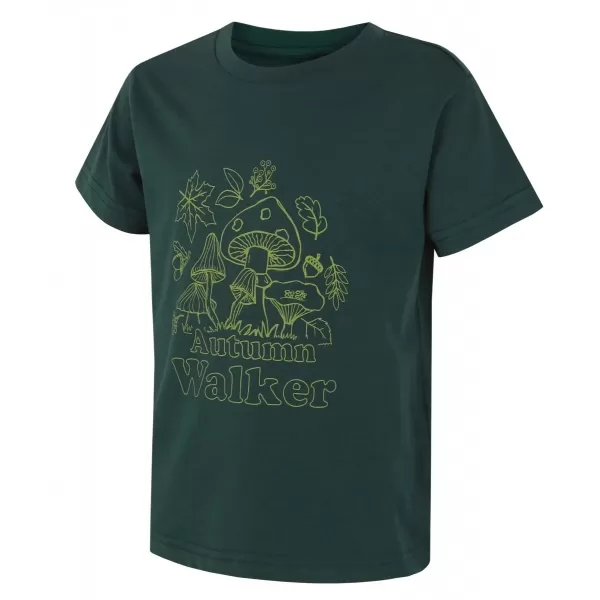  Tricou pentru copii HUSKY TEE MUSHROOM K VERDE ÎNCHIS 