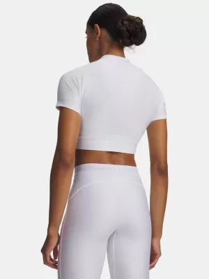 Tricou pentru femei HEATGEAR CROP MOCK SS 6010006-100 ALB Under Armour