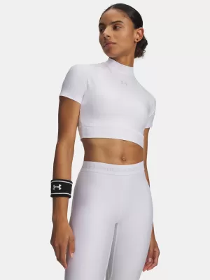 Tricou pentru femei HEATGEAR CROP MOCK SS 6010006-100 ALB Under Armour