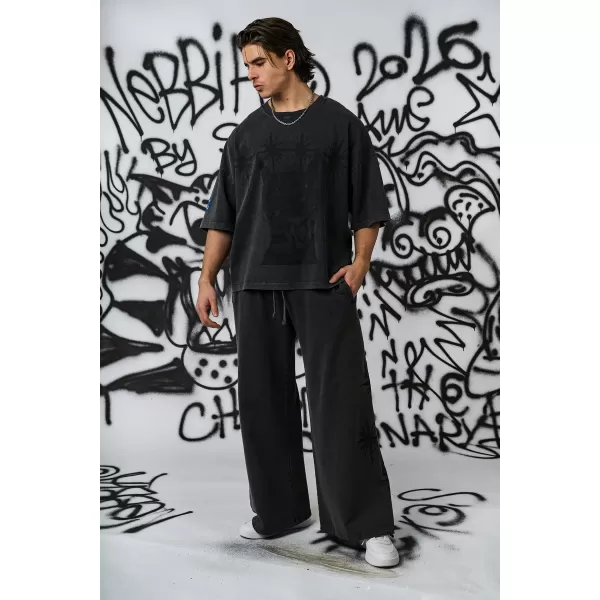  Tricou supradimensionat pentru bărbați NEBBIA x Sexsdreams 809 NEGRU 