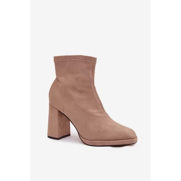  Pantofi de dama cu toc BOTO KARVELLA 40919 KAKI 
