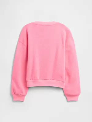 Hanorac pentru copii GAP CREW SWEATSHIRT 839163-00 INIMA ROZ