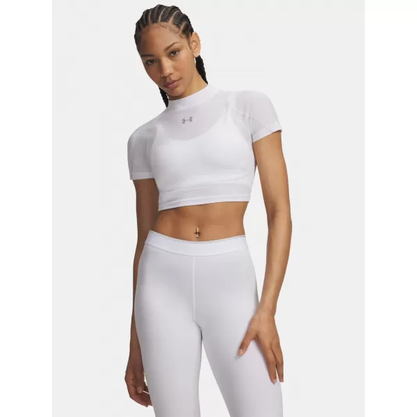  Tricou pentru femei UNDER ARMOUR HEATGEAR ELITE CROP MCK SS 6014710-100 ALB 