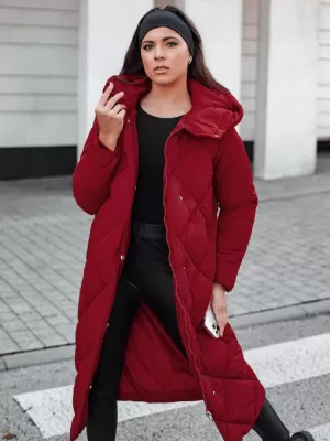 Palton de damă DSTREET TY5479 BURGUNDIA
