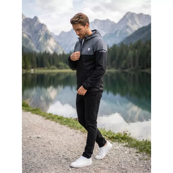  Jachetă softshell premium pentru bărbați ALTISPORT VOJ/ALM051JACK01 NEGRU CENUȘIU 
