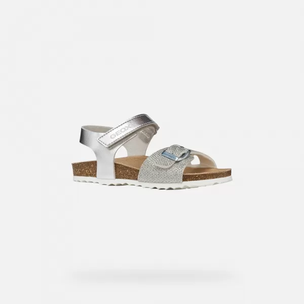  Sandale pentru fete GEOX ADRIEL J028MC0BNEWC1007 ARGINT 