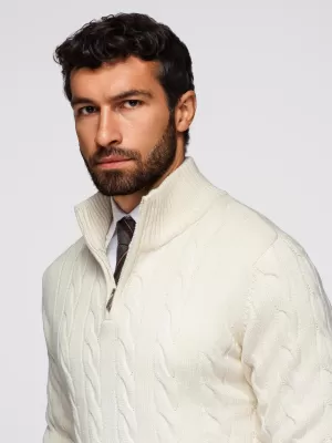 Pulover pentru bărbați OMBRE OM-SWZS-0138 CREMĂ