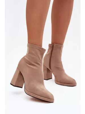 Pantofi de dama cu toc BOTO KARVELLA 40919 KAKI