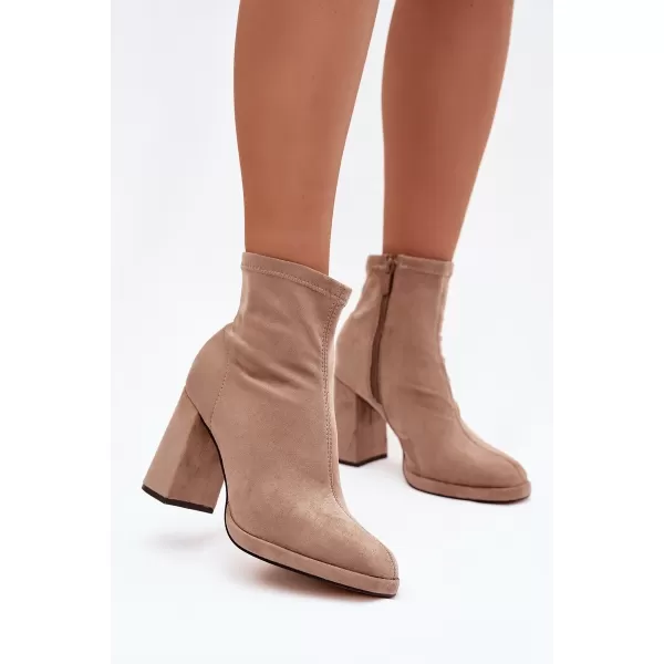  Pantofi de dama cu toc BOTO KARVELLA 40919 KAKI 