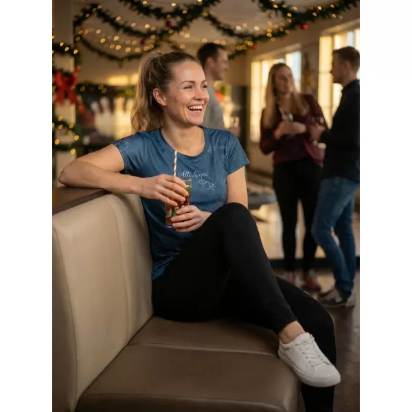  Tricou de Crăciun premium pentru femei ALTISPORT VOJ/ALWVN7TR06 ALBASTRU 