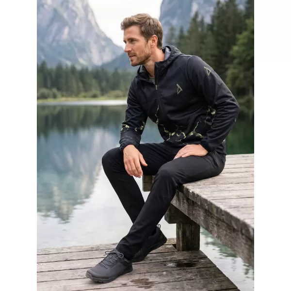  Jachetă softshell premium pentru bărbați ALTISPORT VOJ/ALM129JACK01 NEGRU/MILITAR 