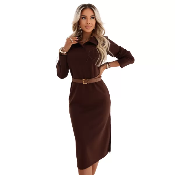  Rochie NUMOCO 649-1 CIOCOLATĂ 