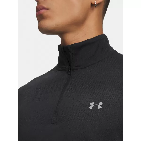  Tricou pentru bărbați UNDER ARMOUR VELOCITI 1/4 ZIP 6010887-001 NEGRU 