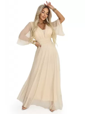 Rochie NUMOCO 654-2 BEJ ȘAMPANIE