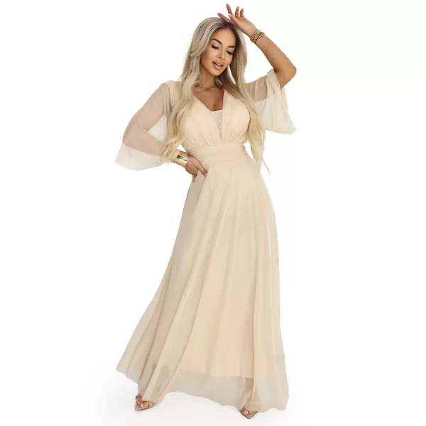  Rochie NUMOCO 654-2 BEJ ȘAMPANIE 
