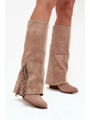Pantofi de dama cu toc BOTO ZALIA 38568 KAKI