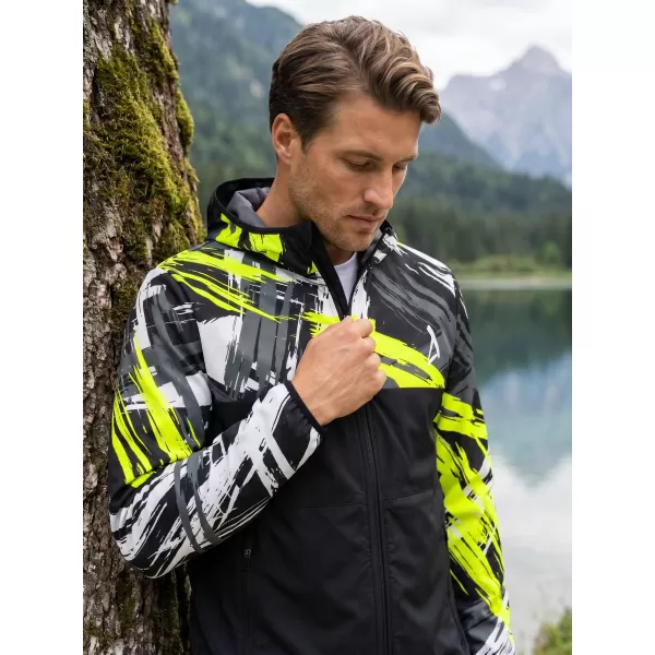  Jachetă softshell premium pentru bărbați ALTISPORT VOJ/ALM039JACK01 NEGRU SI GALBEN 