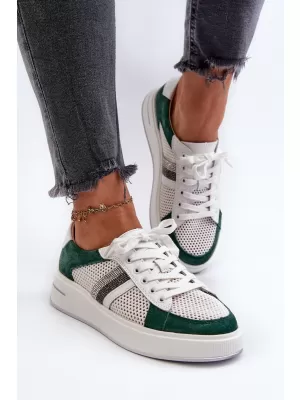 Adidași de damă D&A LR110 ALB/VERDE