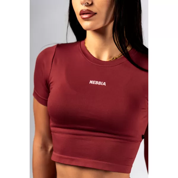 Crop top fără cusături, cu mâneci scurte POWER 891 RED Nebbia 