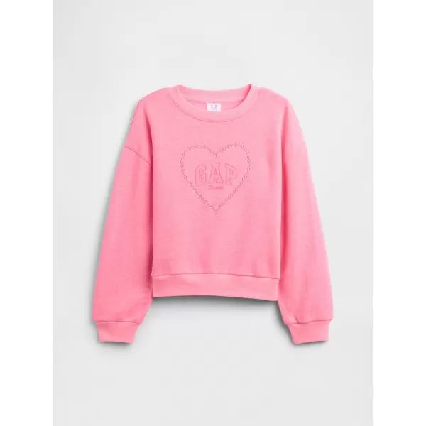  Hanorac pentru copii GAP CREW SWEATSHIRT 839163-00 INIMA ROZ 