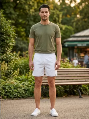 Pantaloni scurți pentru bărbați SAM 73 MS 704 ALB