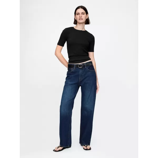  Tricou pentru femei GAP MODAL CREW TEE 679172-00 NEGRU 