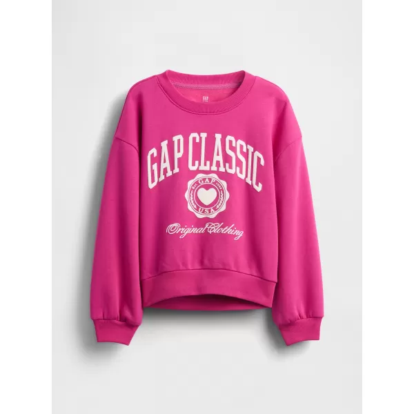  Hanorac pentru copii GAP LOGO SWEATSHIRT 813106-02 FUCSIA STRĂLUCITOR 