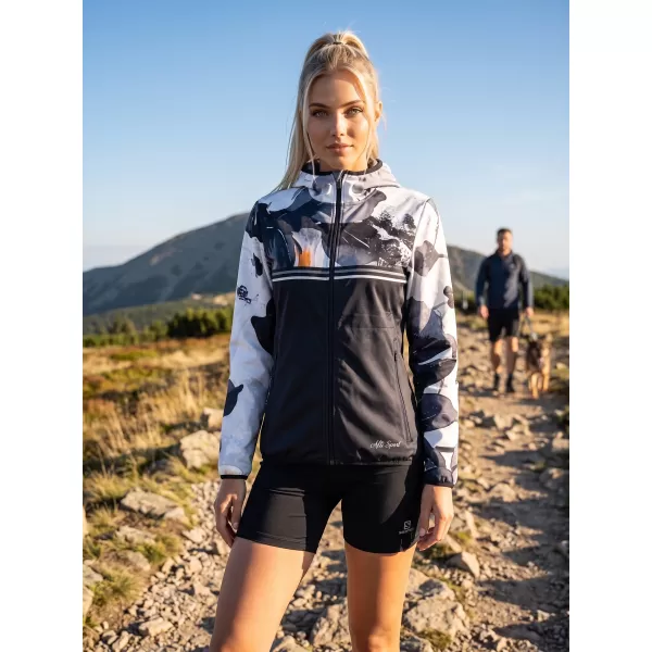  Jachetă softshell premium pentru femei ALTISPORT VOJ/ALW117JACK01 NEGRU/PORTOCALIU 