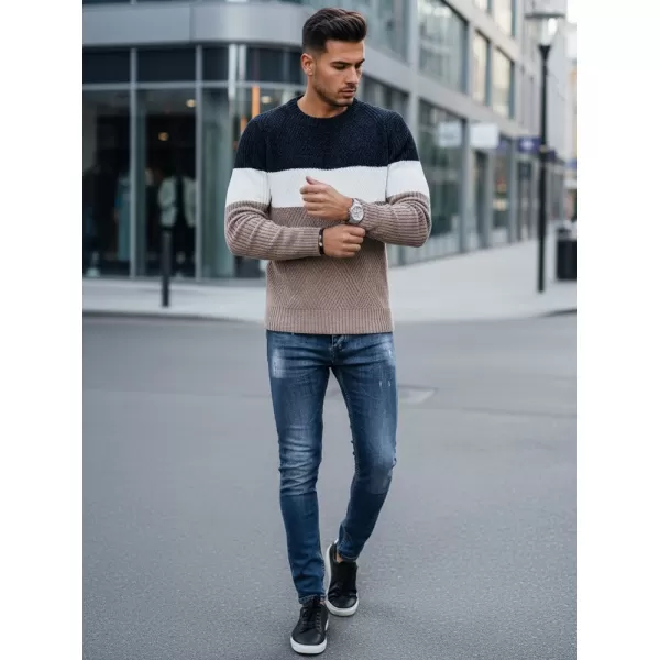  Pulover pentru bărbați DSTREET WX2321 BEJ/ALBASTRU ÎNCHIS 