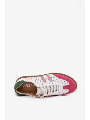 Adidași de damă ZAZOO N1318 ROZ/ALB/VERDE