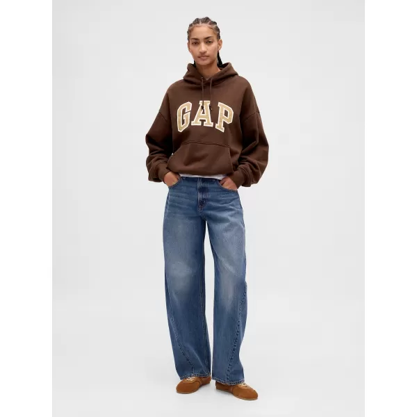  Hanorac pentru bărbați GAP HEAVYWEIGHT LOGO HOODIE PULLOVER 823104-04 MARO ÎNCHIS 