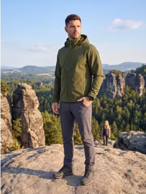 Jachetă softshell pentru bărbați ALTISPORT NoPrint NP/ALM845 MILITAR