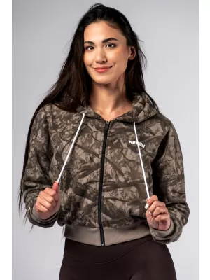 Hanorac cu fermoar POWER 895 LIGHT BROWN CAMO Nebbia