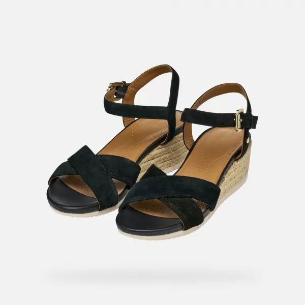  Sandale de dama GEOX ISCHIA CORDA G000706 NEGRU 