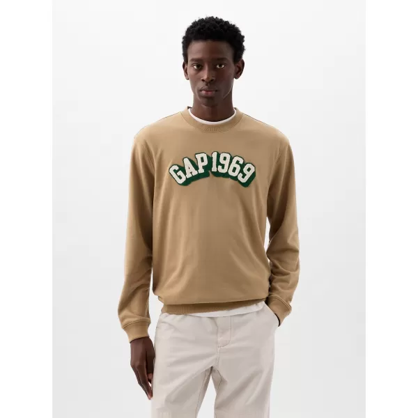  Hanorac pentru bărbați GAP LOGO CREWNECK SWEATSHIRT 829103-08 KAKI PERFECT 