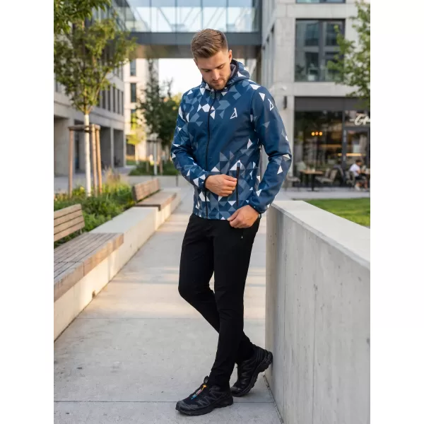  Jachetă softshell premium pentru bărbați ALTISPORT VOJ/ALM108JACK01 BLEUMARIN/ALB 