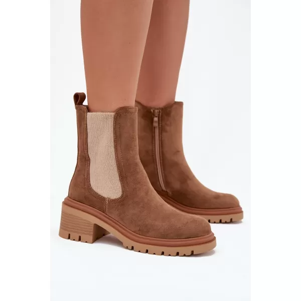  Pantofi de dama cu toc BOTO ZORALIA 38881 KAKI 