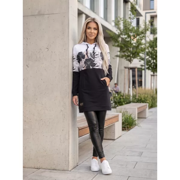  Hanorac de dama ALTISPORT HETHER NEGRU/ALB 