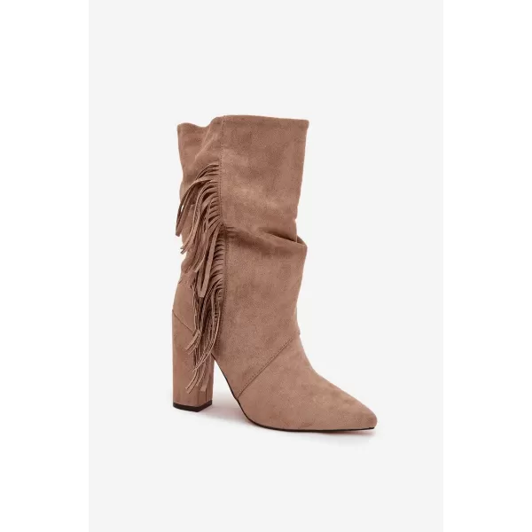  Pantofi de dama cu toc BOTO DARLINA 40513 KAKI 