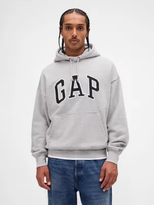 Hanorac pentru bărbați GAP HEAVYWEIGHT LOGO HOODIE PULLOVER 823104-05 ERICA GRI DESCHIS