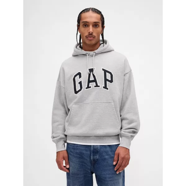  Hanorac pentru bărbați GAP HEAVYWEIGHT LOGO HOODIE PULLOVER 823104-05 ERICA GRI DESCHIS 