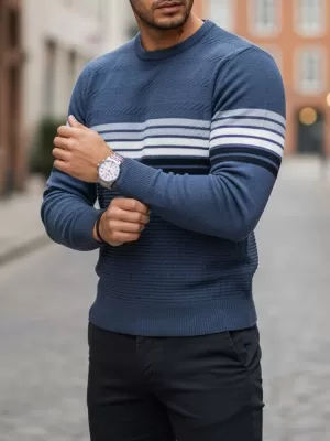 Pulover pentru bărbați DSTREET WX2325 ALBASTRU
